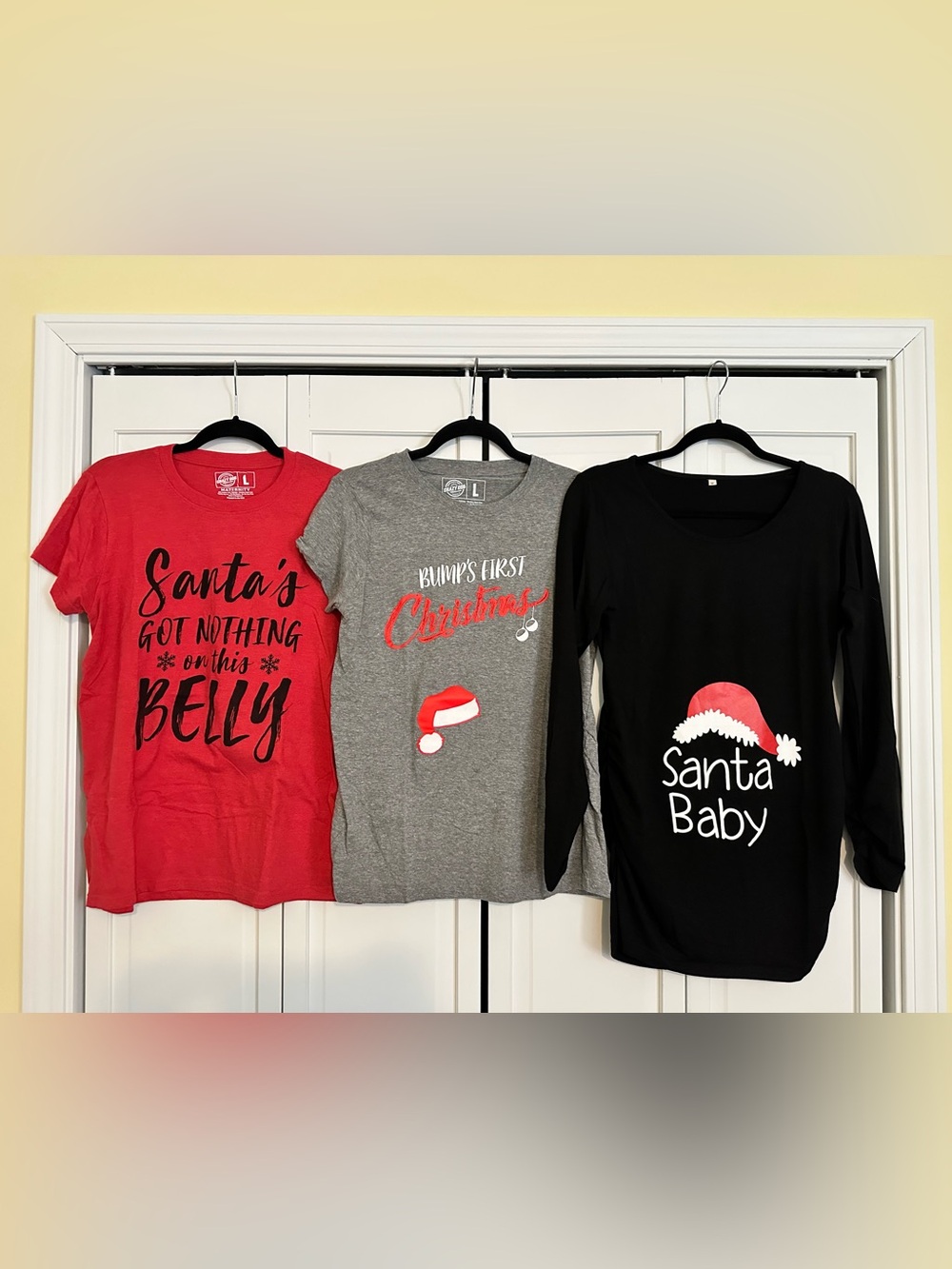 Set of 3 Christmas Maternity Shirts